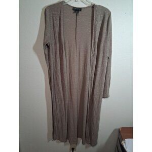 Forever 21+ Long Cardigan Sweater Knit Open Business Casual Boho Beige Size 0X
